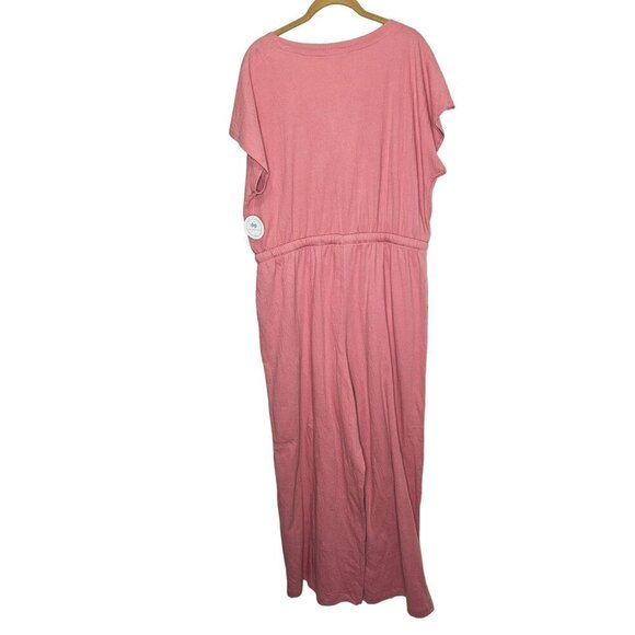 Dip NWT Womens Pink Mauve Button Front‎ Jumpsuit With Pockets & Waist Tie Gauzy - Picture 2 of 15